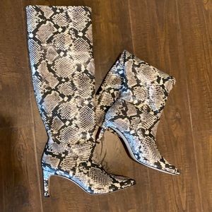 BCBG Snakeskin Print Boots